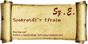 Szekretár Efraim névjegykártya